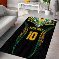 Custom Cook Islands Rugby League Area Rug Tatau Tribal Pattern-Special Edition Black Color LT03 - Polynesian Pride