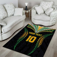 Custom Cook Islands Rugby League Area Rug Tatau Tribal Pattern-Special Edition Black Color LT03 - Polynesian Pride