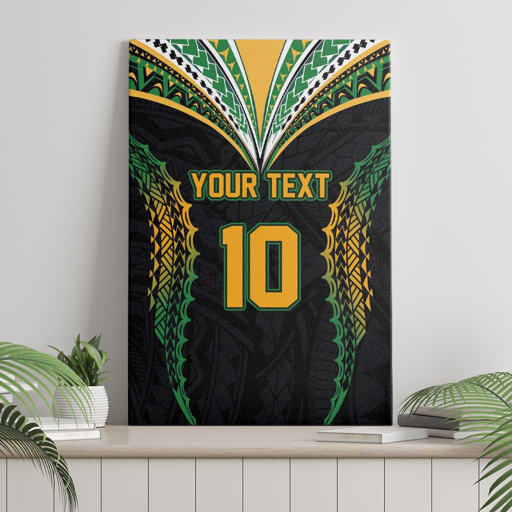 Custom Cook Islands Rugby League Canvas Wall Art Tatau Tribal Pattern-Special Edition Black Color LT03 - Polynesian Pride