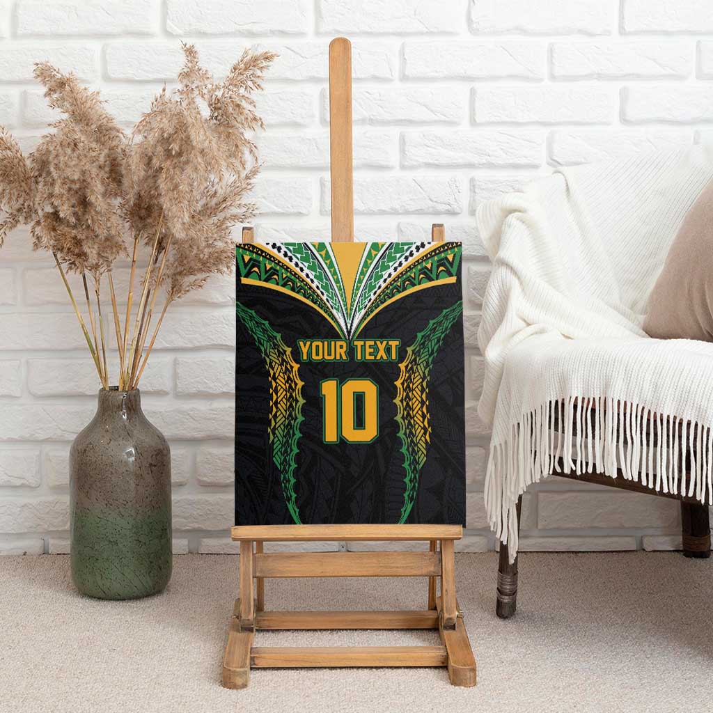 Custom Cook Islands Rugby League Canvas Wall Art Tatau Tribal Pattern-Special Edition Black Color LT03 - Polynesian Pride