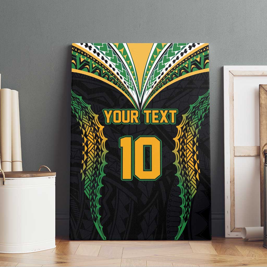 Custom Cook Islands Rugby League Canvas Wall Art Tatau Tribal Pattern-Special Edition Black Color LT03 - Polynesian Pride