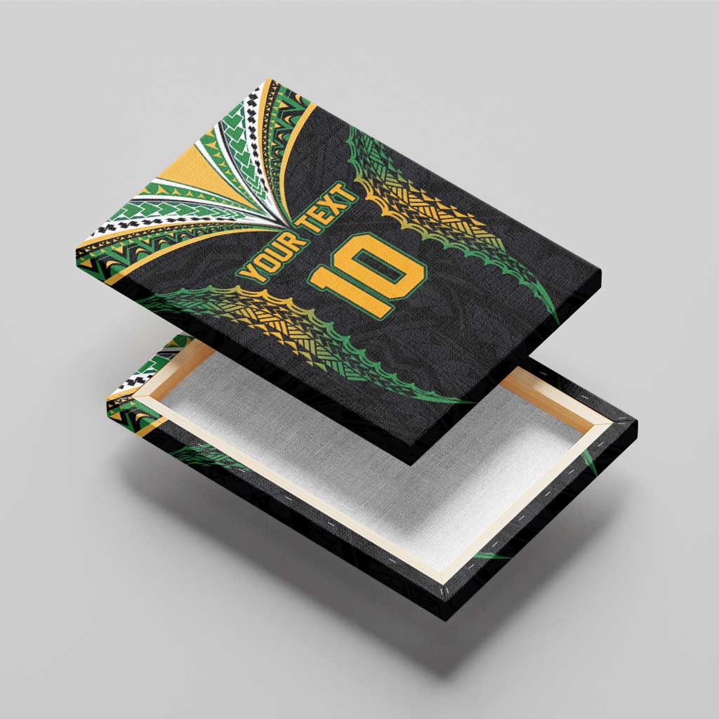 Custom Cook Islands Rugby League Canvas Wall Art Tatau Tribal Pattern-Special Edition Black Color LT03 - Polynesian Pride