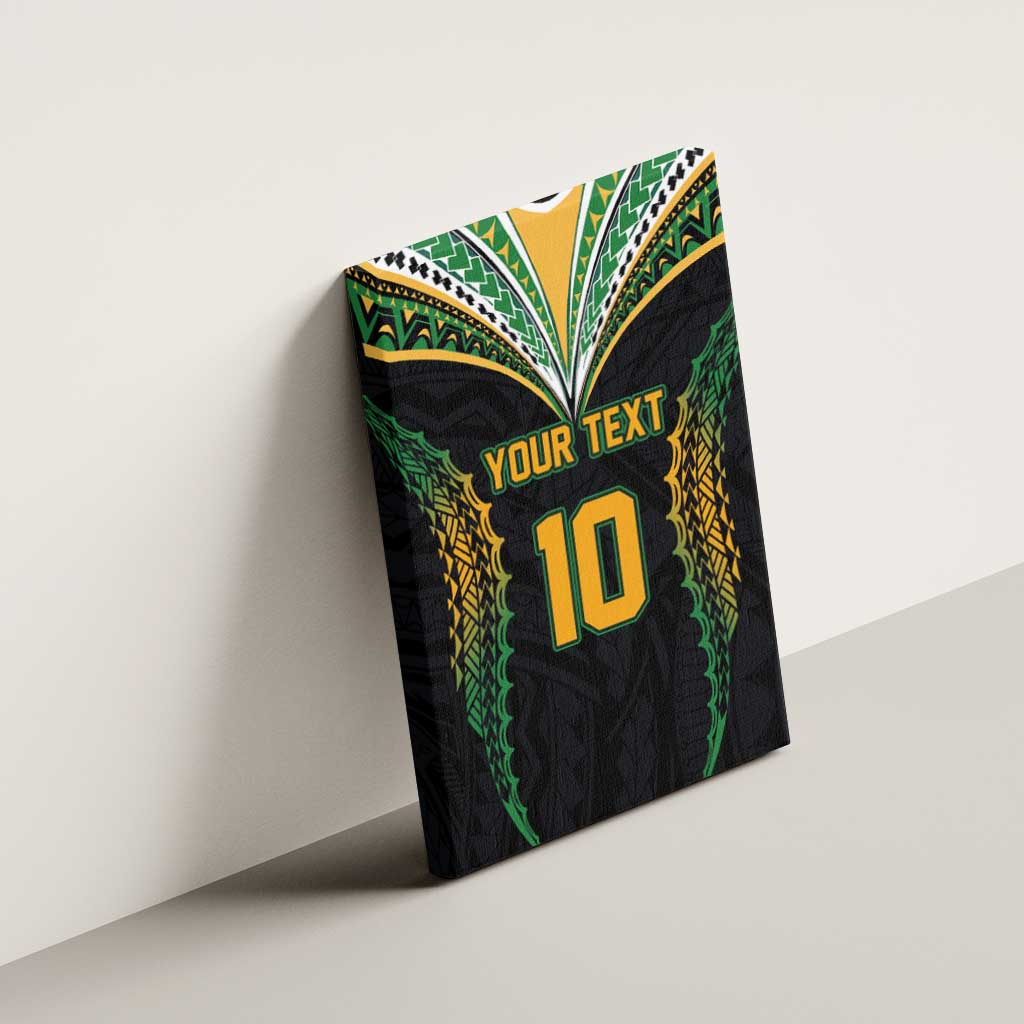 Custom Cook Islands Rugby League Canvas Wall Art Tatau Tribal Pattern-Special Edition Black Color LT03 - Polynesian Pride