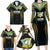 Custom Cook Islands Rugby League Family Matching Long Sleeve Bodycon Dress and Hawaiian Shirt Tatau Tribal Pattern-Special Edition Black Color