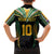 Custom Cook Islands Rugby League Family Matching Off The Shoulder Long Sleeve Dress and Hawaiian Shirt Tatau Tribal Pattern-Special Edition Black Color