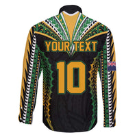 Custom Cook Islands Rugby League Family Matching Off The Shoulder Long Sleeve Dress and Hawaiian Shirt Tatau Tribal Pattern-Special Edition Black Color LT03 - Polynesian Pride