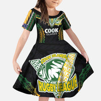 Custom Cook Islands Rugby League Family Matching Puletasi and Hawaiian Shirt Tatau Tribal Pattern-Special Edition Black Color