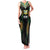 Custom Cook Islands Rugby League Family Matching Tank Maxi Dress and Hawaiian Shirt Tatau Tribal Pattern-Special Edition Black Color