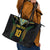 Custom Cook Islands Rugby League Leather Tote Bag Tatau Tribal Pattern-Special Edition Black Color