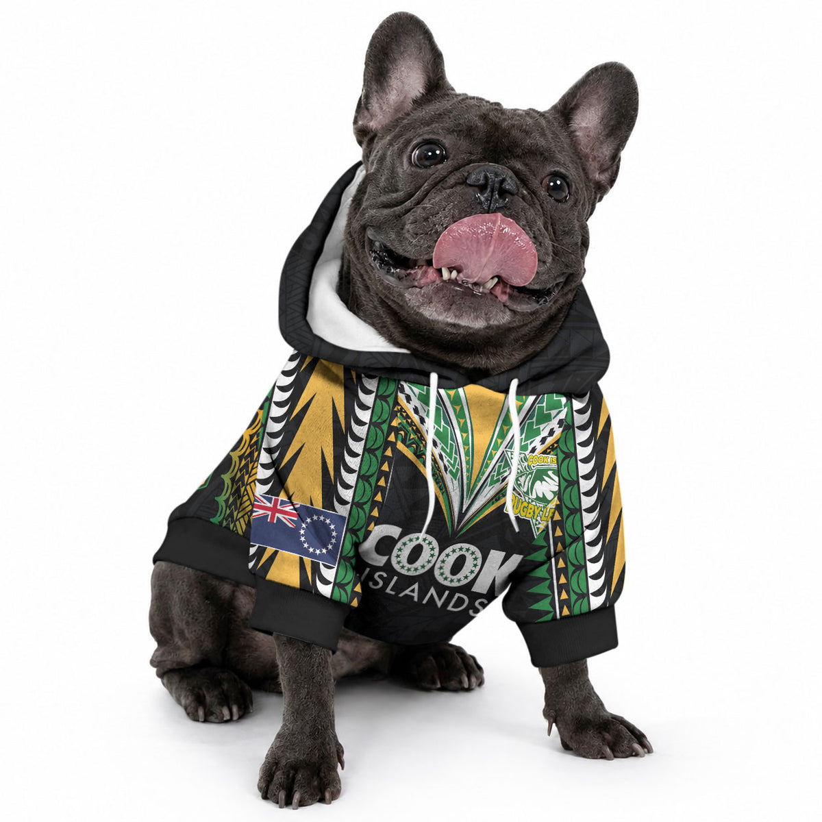 Custom Cook Islands Rugby League Pet Hoodie LT03 - Polynesian Pride