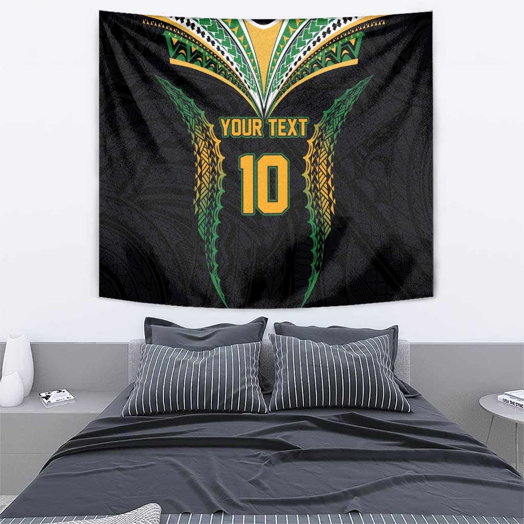 Custom Cook Islands Rugby League Tapestry Tatau Tribal Pattern-Special Edition Black Color