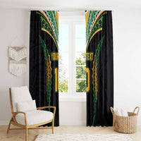 Custom Cook Islands Rugby League Window Curtain Tatau Tribal Pattern-Special Edition Black Color