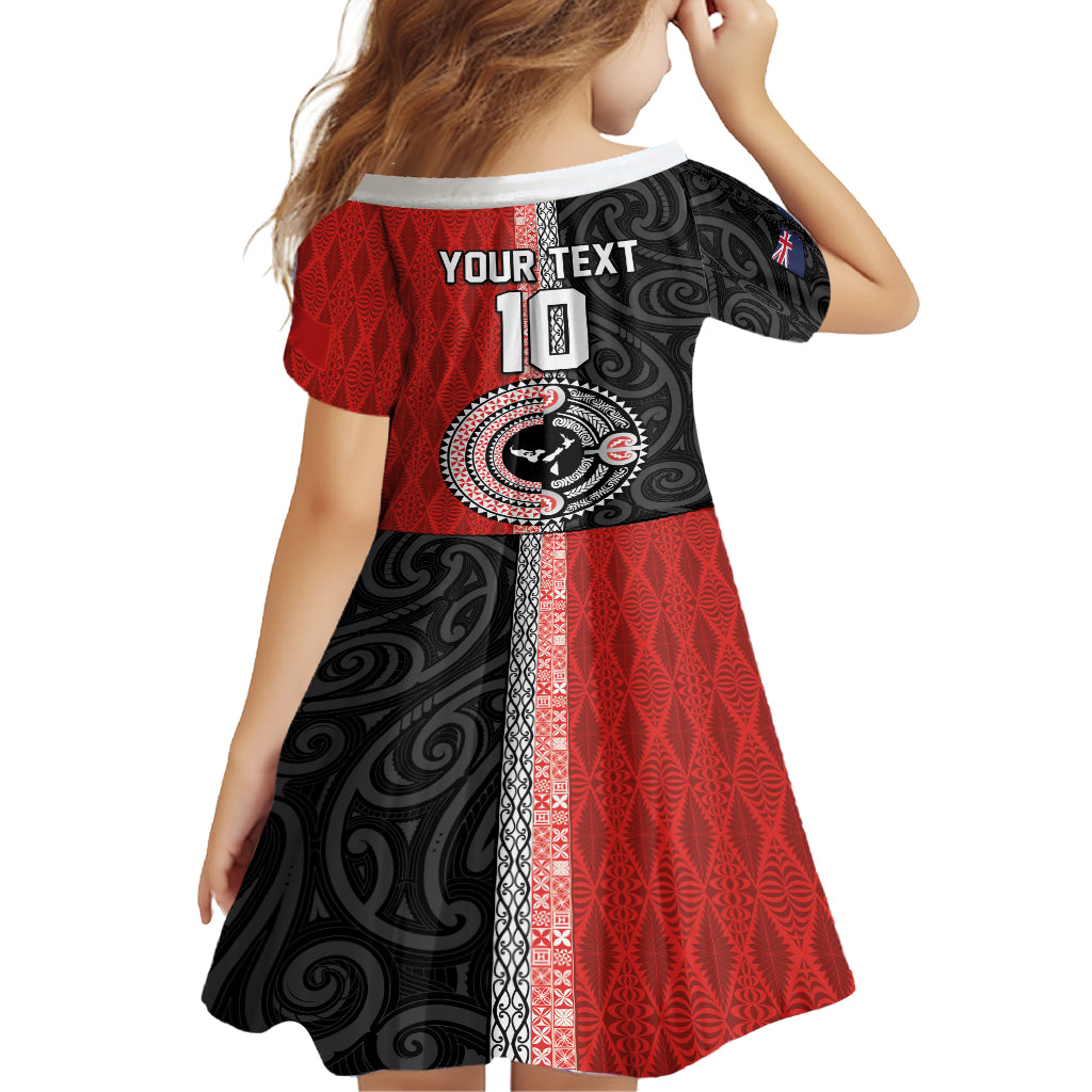 Custom Tonga and New Zealand Rugby Family Matching Summer Maxi Dress and Hawaiian Shirt Maori Mix Ngatu Pattern LT03 - Polynesian Pride