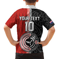 Custom Tonga and New Zealand Rugby Family Matching Tank Maxi Dress and Hawaiian Shirt Maori Mix Ngatu Pattern LT03 - Polynesian Pride