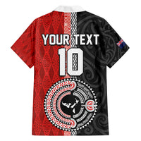 Custom Tonga and New Zealand Rugby Family Matching Tank Maxi Dress and Hawaiian Shirt Maori Mix Ngatu Pattern LT03 - Polynesian Pride