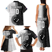 Custom Fiji and New Zealand Rugby Family Matching Tank Maxi Dress and Hawaiian Shirt Tapa Mix Maori Pattern LT03 - Polynesian Pride