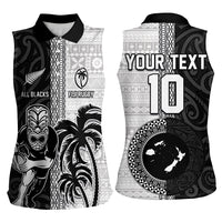 Custom Fiji and New Zealand Rugby Women Sleeveless Polo Shirt Tapa Mix Maori Pattern LT03 - Polynesian Pride