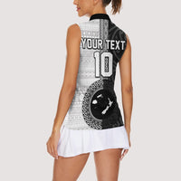 Custom Fiji and New Zealand Rugby Women Sleeveless Polo Shirt Tapa Mix Maori Pattern LT03 - Polynesian Pride