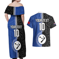Custom Samoa and New Zealand Rugby Couples Matching Off Shoulder Maxi Dress and Hawaiian Shirt Teuila Samoan and Maori Warrior LT03 - Polynesian Pride