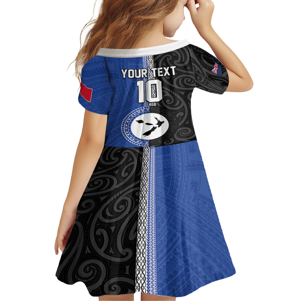 Custom Samoa and New Zealand Rugby Family Matching Off Shoulder Maxi Dress and Hawaiian Shirt Teuila Samoan and Maori Warrior LT03 - Polynesian Pride