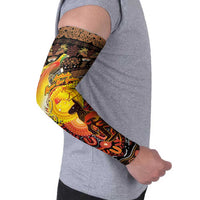 Personalized Australia and Papua New Guinea Together Arm Sleeves Kangaroo Aboriginal Art and Bird-of-paradise Oro Tribal Motifs LT03 - Polynesian Pride