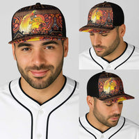 Australia and Papua New Guinea Together Baseball Net Cap Kangaroo Aboriginal Art and Bird-of-paradise with Oro Tribal Motifs LT03 - Polynesian Pride