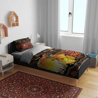 Australia and Papua New Guinea Together Bedding Set Kangaroo Aboriginal Art and Bird-of-paradise Oro Tribal Motifs LT03 - Polynesian Pride