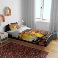 Australia and Papua New Guinea Together Bedding Set Kangaroo Aboriginal Art and Bird-of-paradise Oro Tribal Motifs LT03 - Polynesian Pride