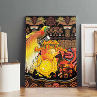 Australia and Papua New Guinea Together Canvas Wall Art Kangaroo Aboriginal Art and Bird-of-paradise Oro Tribal Motifs LT03 - Polynesian Pride