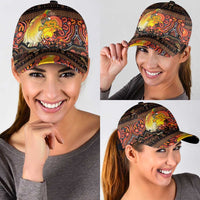 Australia and Papua New Guinea Together Classic Cap Kangaroo Aboriginal Art and Bird-of-paradise with Oro Tribal Motifs LT03 - Polynesian Pride