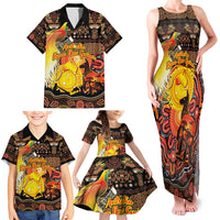 Personalized Australia and Papua New Guinea Together Family Matching Tank Maxi Dress and Hawaiian Shirt Kangaroo Aboriginal Art and Bird-of-paradise Oro Tribal Motifs LT03 - Polynesian Pride
