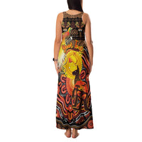 Personalized Australia and Papua New Guinea Together Family Matching Tank Maxi Dress and Hawaiian Shirt Kangaroo Aboriginal Art and Bird-of-paradise Oro Tribal Motifs LT03 - Polynesian Pride