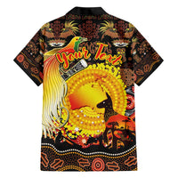 Personalized Australia and Papua New Guinea Together Hawaiian Shirt Kangaroo Aboriginal Art and Bird-of-paradise Oro Tribal Motifs LT03 - Polynesian Pride