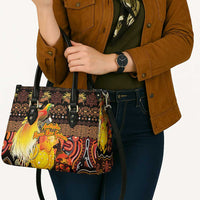 Australia and Papua New Guinea Together Leather Bag Kangaroo Aboriginal Art and Bird-of-paradise Oro Tribal Motifs LT03 - Polynesian Pride
