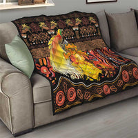 Australia and Papua New Guinea Together Quilt Kangaroo Aboriginal Art and Bird-of-paradise Oro Tribal Motifs LT03 - Polynesian Pride