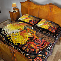 Australia and Papua New Guinea Together Quilt Bed Set Kangaroo Aboriginal Art and Bird-of-paradise Oro Tribal Motifs LT03 - Polynesian Pride