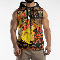 Personalized Australia and Papua New Guinea Together Sleeveless Zip Hoodie Kangaroo Aboriginal Art and Bird-of-paradise Oro Tribal Motifs LT03 - Polynesian Pride