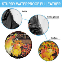 Australia and Papua New Guinea Together Spare Tire Cover Kangaroo Aboriginal Art and Bird-of-paradise Oro Tribal Motifs - Polynesian Pride