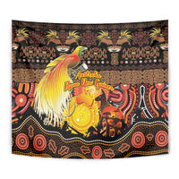 Australia and Papua New Guinea Together Tapestry Kangaroo Aboriginal Art and Bird-of-paradise Oro Tribal Motifs LT03 - Polynesian Pride