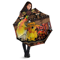 Australia and Papua New Guinea Together Umbrella Kangaroo Aboriginal Art and Bird-of-paradise Oro Tribal Motifs LT03 - Polynesian Pride