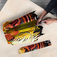 Australia and Papua New Guinea Together Umbrella Kangaroo Aboriginal Art and Bird-of-paradise Oro Tribal Motifs LT03 - Polynesian Pride