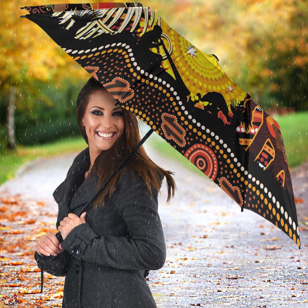 Australia and Papua New Guinea Together Umbrella Kangaroo Aboriginal Art and Bird-of-paradise Oro Tribal Motifs LT03 - Polynesian Pride