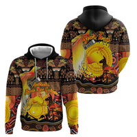 Personalized Australia and Papua New Guinea Together Zip Hoodie Kangaroo Aboriginal Art and Bird-of-paradise Oro Tribal Motifs LT03 - Polynesian Pride