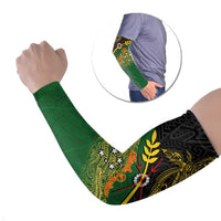 Personalized Chimpu Province Papua New Guinea Arm Sleeves Bird-of-paradise Art Tattoo and Melanesian Motifs LT03 Set of 2 Black - Polynesian Pride