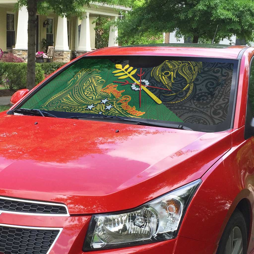 Chimpu Province Papua New Guinea Auto Sun Shade Bird-of-paradise Art Tattoo and Melanesian Motifs LT03 - Polynesian Pride