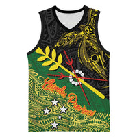 Personalized Chimpu Province Papua New Guinea Basketball Jersey Bird-of-paradise Art Tattoo and Melanesian Motifs LT03 Unisex Black - Polynesian Pride