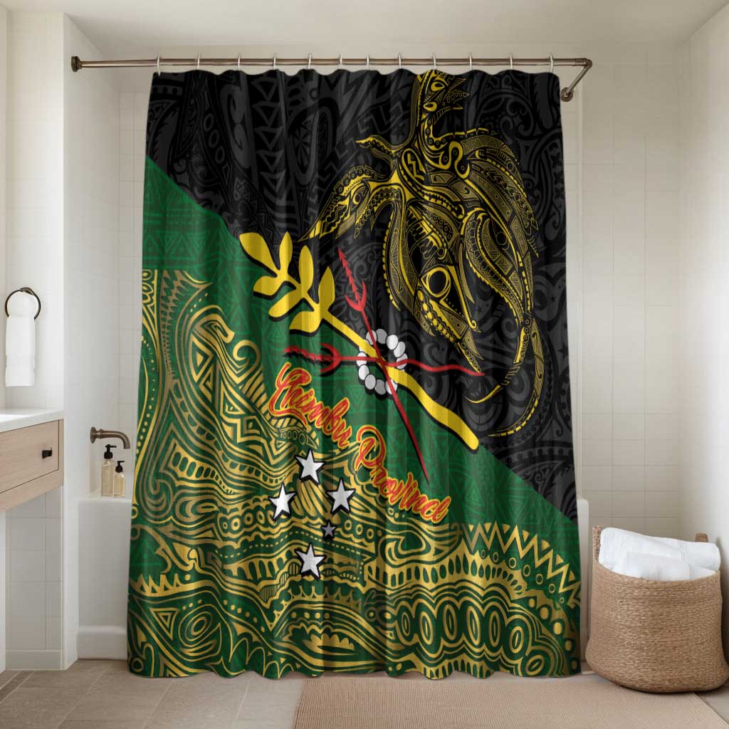Chimpu Province Papua New Guinea Bathroom Set Bird-of-paradise Art Tattoo and Melanesian Motifs LT03 Shower Curtain Only Black - Polynesian Pride