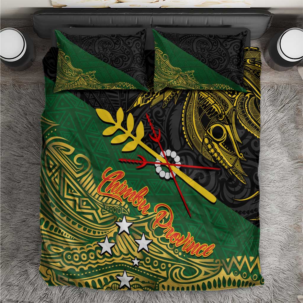 Chimpu Province Papua New Guinea Bedding Set Bird-of-paradise Art Tattoo and Melanesian Motifs LT03 Black - Polynesian Pride