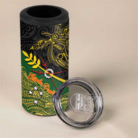 Chimpu Province Papua New Guinea 4 in 1 Can Cooler Tumbler Bird-of-paradise Art Tattoo and Melanesian Motifs LT03 - Polynesian Pride