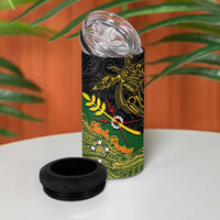 Chimpu Province Papua New Guinea 4 in 1 Can Cooler Tumbler Bird-of-paradise Art Tattoo and Melanesian Motifs LT03 - Polynesian Pride